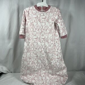 Carter's Light‎ Pink Puppies Zippered Sleep Sack Size Pajamas Medium 6-9 Months